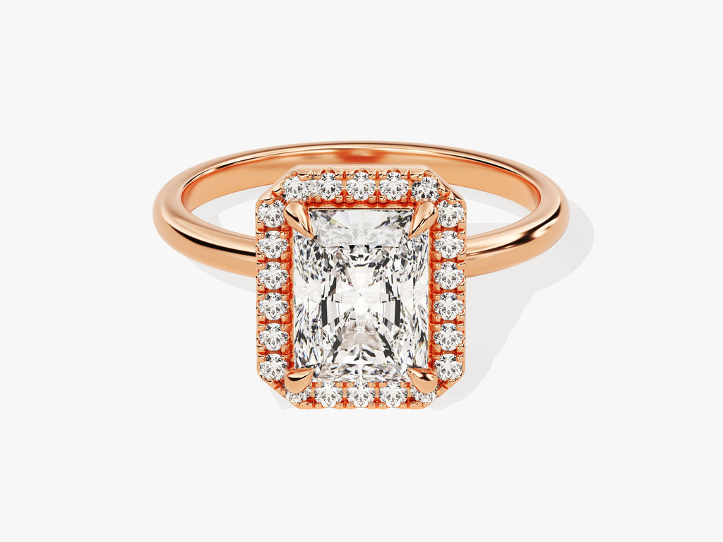 2.0CT Radiant Lab Grown Diamond Halo Engagement Ring Anniversary Gift