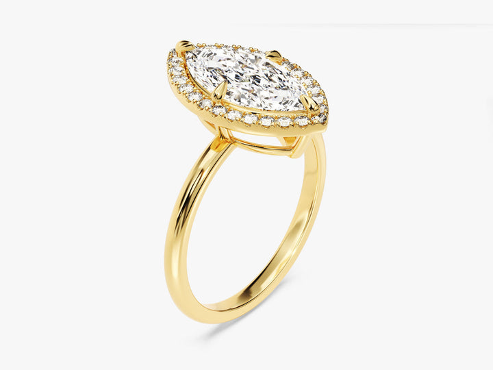 2.0CT Marquise Cut Halo Diamond Lab Grown Engagement Ring For Her