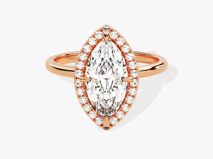 2.0CT Marquise Cut Halo Diamond Lab Grown Engagement Ring For Her