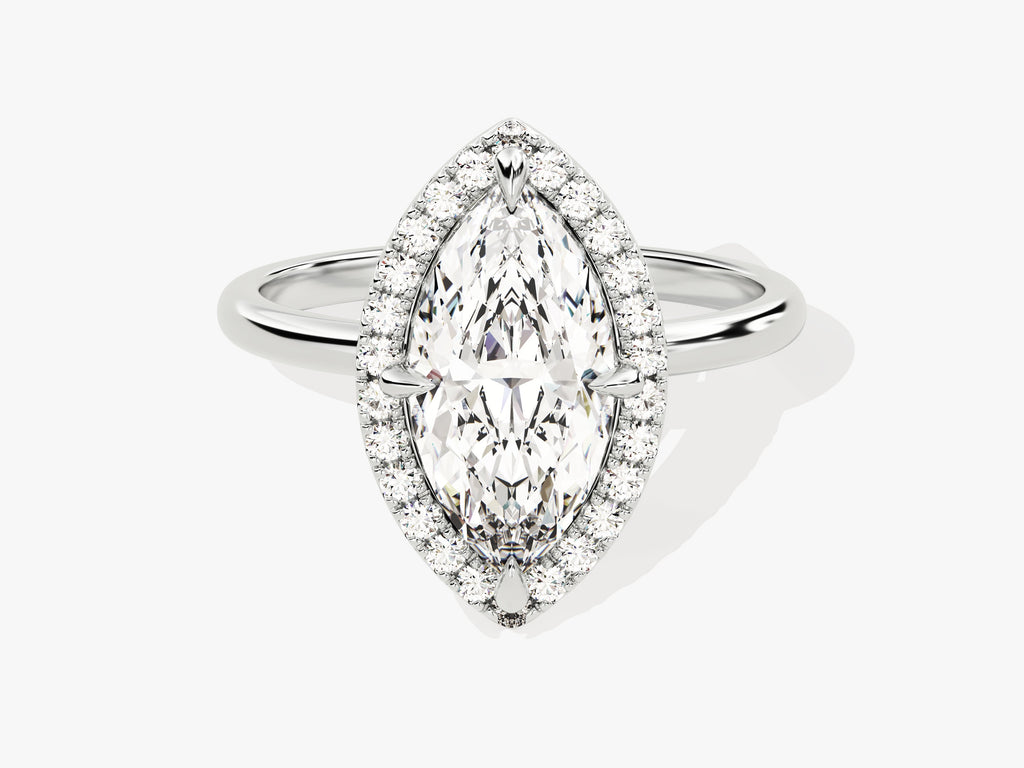 2.0CT Marquise Cut Halo Diamond Lab Grown Engagement Ring For Her