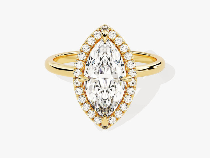 2.0CT Marquise Cut Halo Diamond Lab Grown Engagement Ring For Her