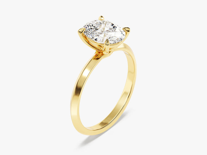 2.0CT Oval Diamond Lab Grown Knife Edge Engagement Ring For Women