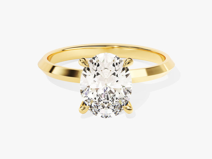 2.0CT Oval Diamond Lab Grown Knife Edge Engagement Ring For Women