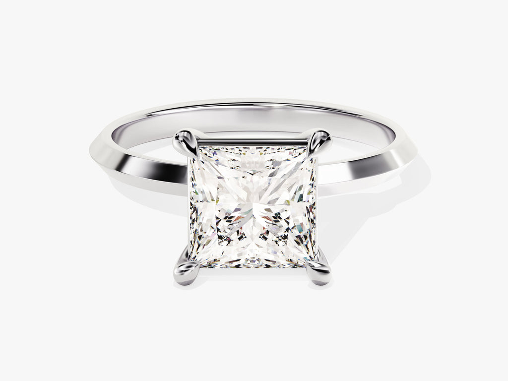2.0CT Princess Diamond Lab Grown Knife Edge Engagement Ring For Her