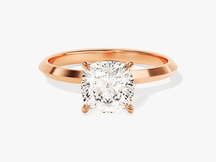 2.0CT Cushion Knife Edge Lab Grown Diamond Engagement Ring Maximalist Wedding Ring