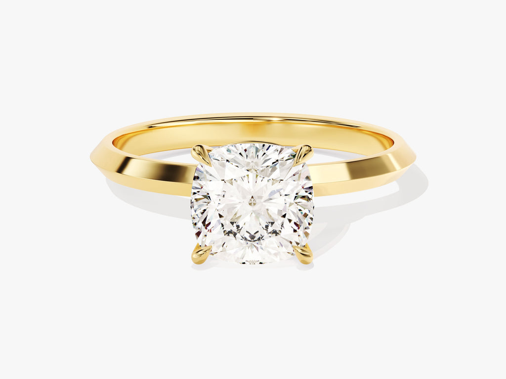 2.0CT Cushion Knife Edge Lab Grown Diamond Engagement Ring Maximalist Wedding Ring