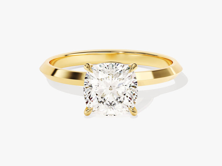 2.0CT Cushion Knife Edge Lab Grown Diamond Engagement Ring Maximalist Wedding Ring