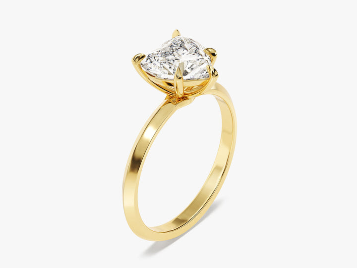 2.0CT Heart Knife Edge Lab Grown Diamond Engagement Ring For Women