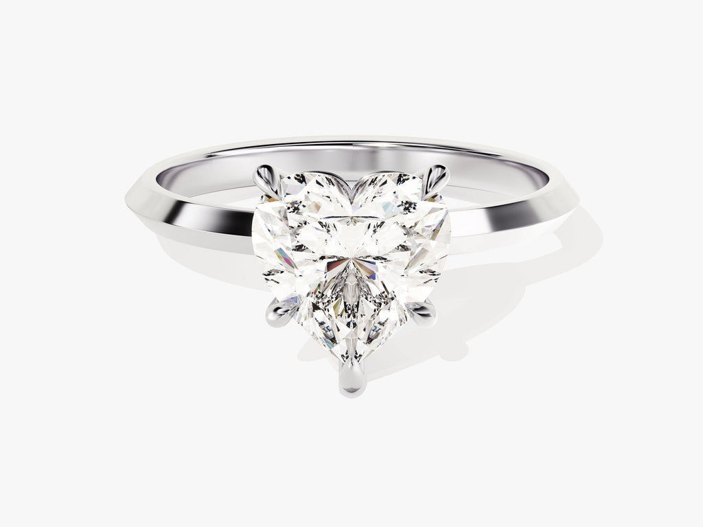 2.0CT Heart Knife Edge Lab Grown Diamond Engagement Ring For Women