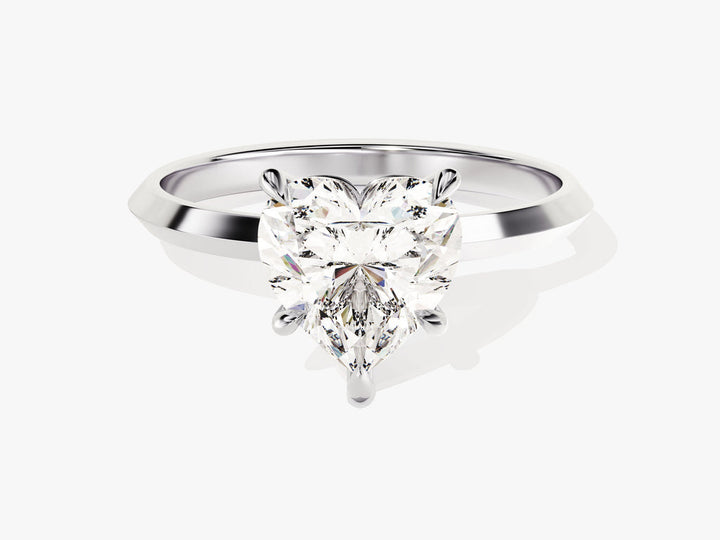 2.0CT Heart Knife Edge Lab Grown Diamond Engagement Ring For Women