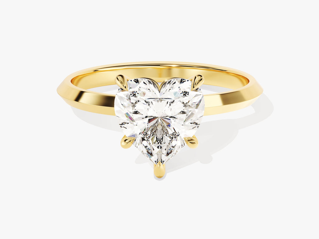 2.0CT Heart Knife Edge Lab Grown Diamond Engagement Ring For Women