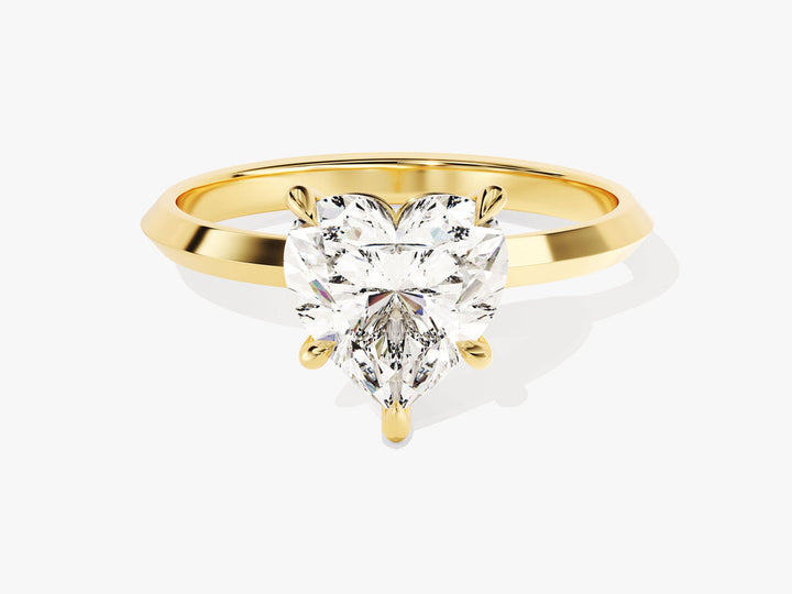2.0CT Heart Knife Edge Lab Grown Diamond Engagement Ring For Women