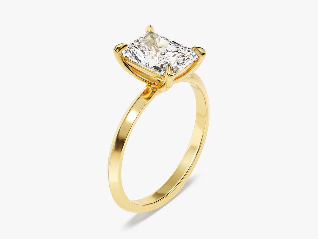 2.0CT Radiant Diamond Lab Grown Knife Edge Engagement Ring For Her
