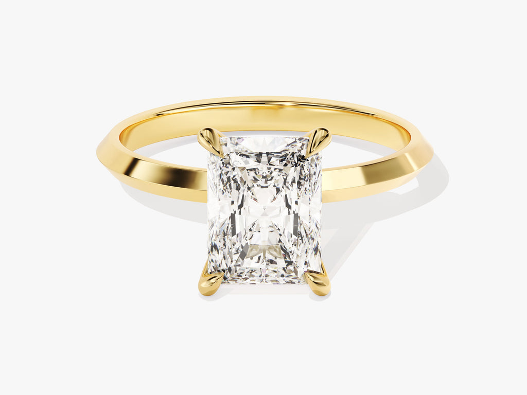 2.0CT Radiant Diamond Lab Grown Knife Edge Engagement Ring For Her