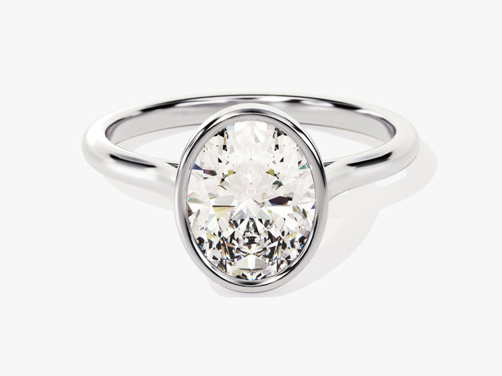 2.0CT Oval Cut Bezel Lab Grown Diamond Engagement Ring For Women