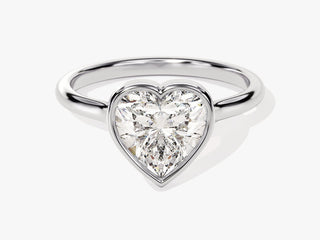 2.0CT Heart Cut Bezel Lab Grown Diamond Engagement Ring For Women