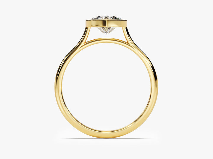 2.0CT Marquise Cut Bezel Lab Grown Diamond Engagement Ring For Women
