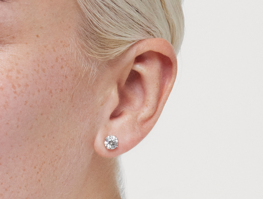2ct Round Brilliant F-VS Lab-Grown Diamond Solitaire Stud Earrings