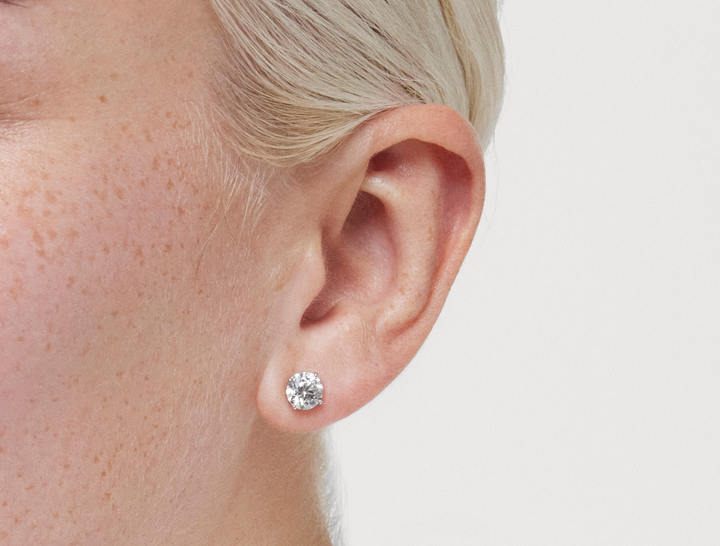 2ct Round Brilliant F-VS Lab-Grown Diamond Solitaire Stud Earrings