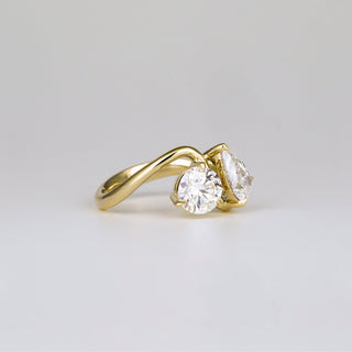 1.0CT-2.0CT Pear & Round Cut Lab Grown Diamond Engagement Ring