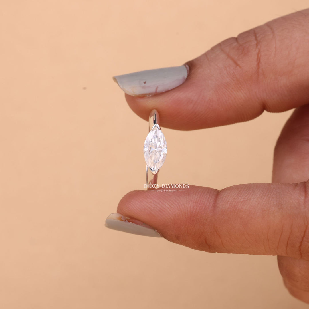 1.0CT - 2.0CT East West Marquise Cut F/VS2 Lab Grown Diamond Engagement Ring - Doozy Diamonds