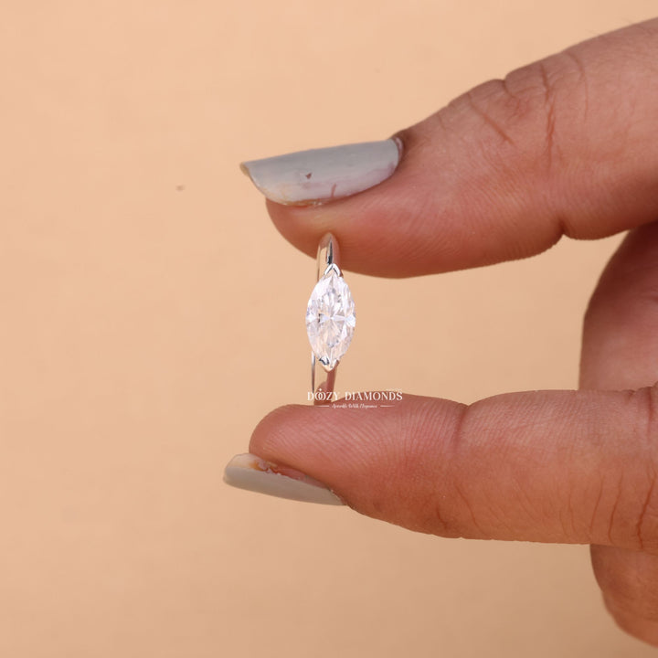 1.0CT - 2.0CT East West Marquise Cut F/VS2 Lab Grown Diamond Engagement Ring - Doozy Diamonds