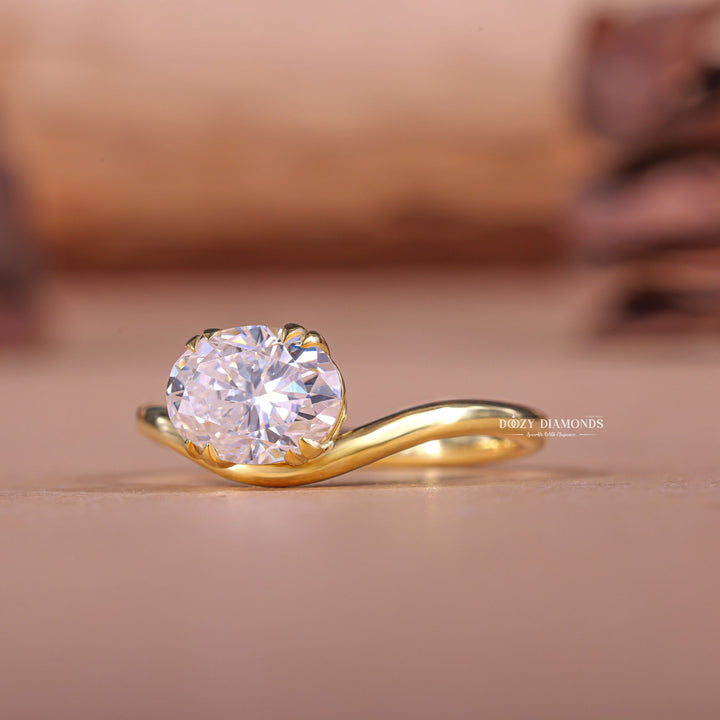 East-West ring in 14K gold, Buy oval East-West diamond ring, Emerald cut East-West diamond ring, Exclusive East-West diamond rings, GIA certified East-West rings, East-West engagement rings under $2000,
