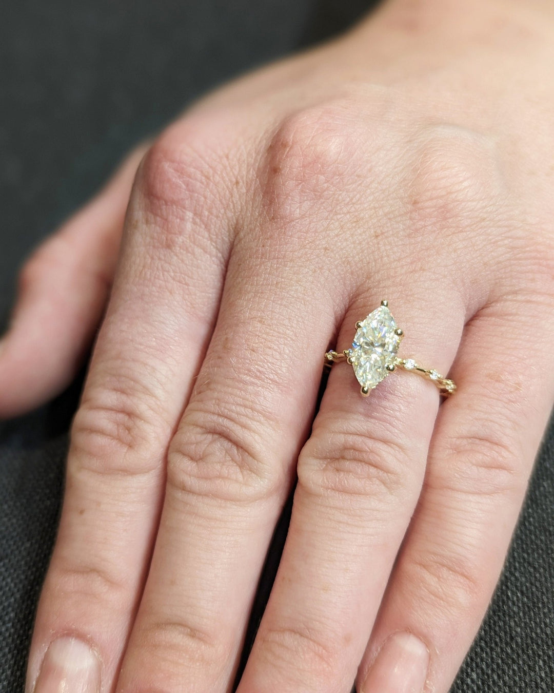 High quality marquise cut diamond ring for women