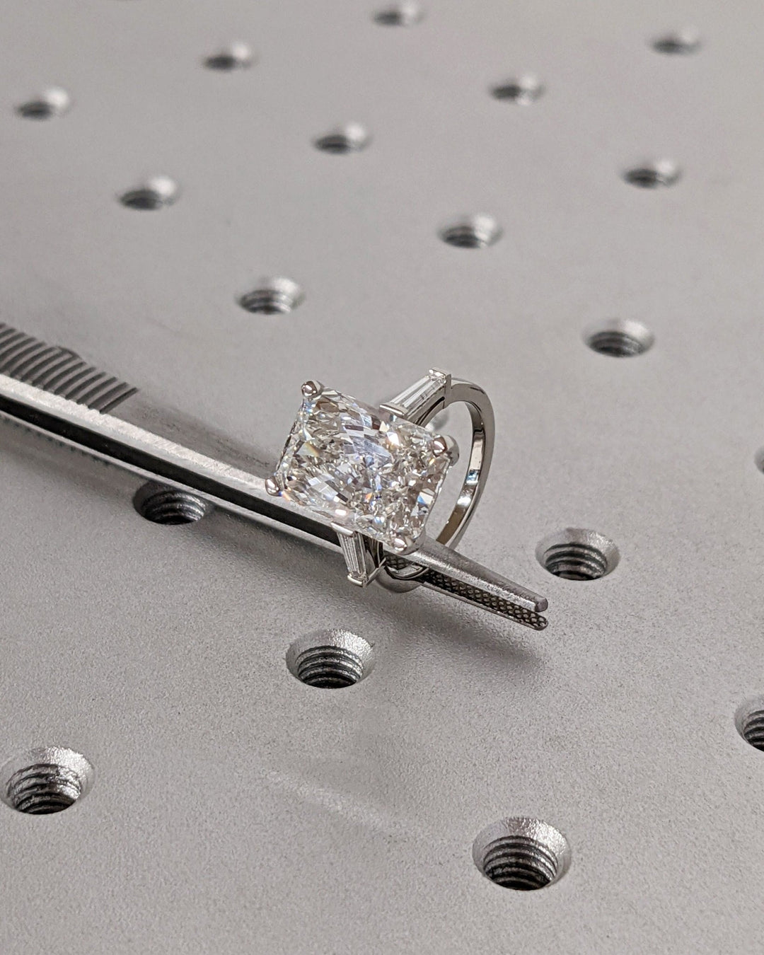 High quality radiant lab diamond ring for women