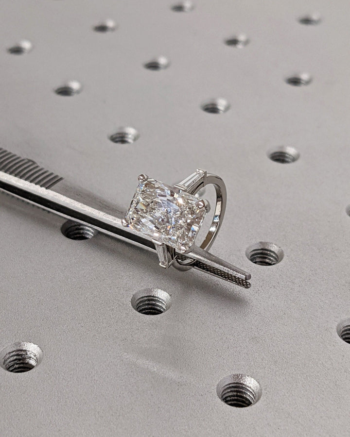 High quality radiant lab diamond ring for women