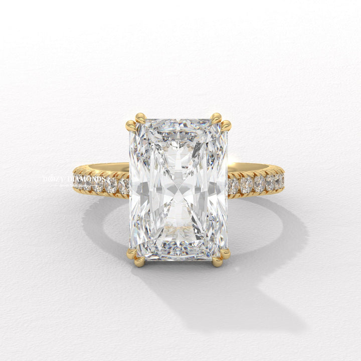 Radiant cut lab diamond ring
Elongated radiant engagement ring
Radiant solitaire engagement ring