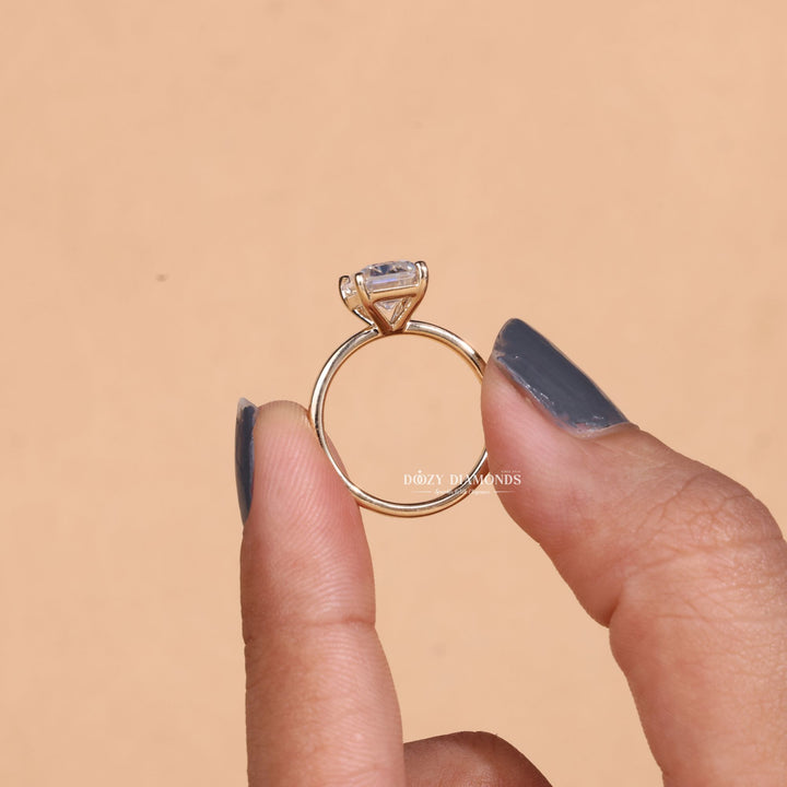 2.0CT - 3.0CT Emerald Cut E/VS1 Lab Grown Solitaire Diamond Engagement Ring - Doozy Diamonds