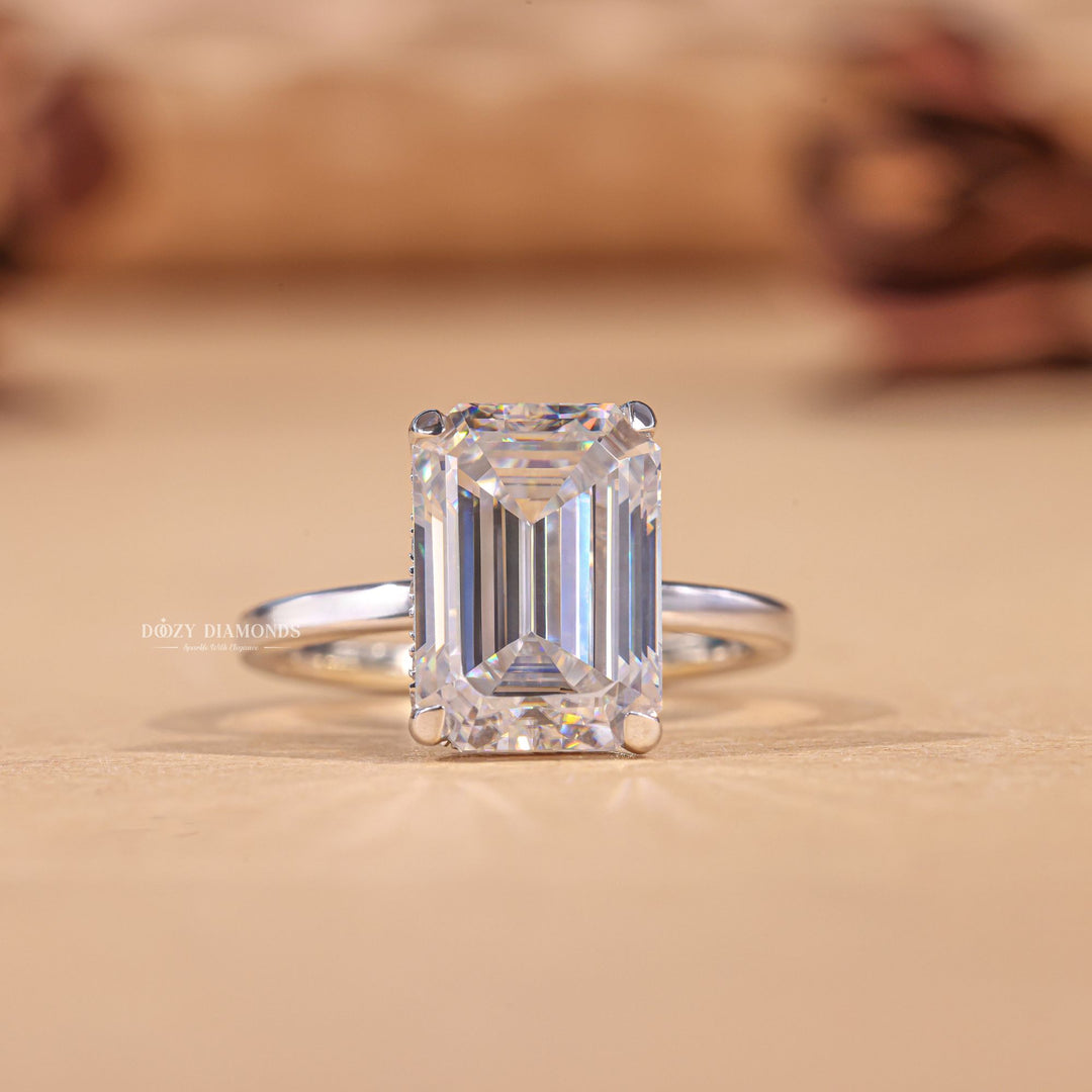 Emerald ideal cut diamond engagement ring, Emerald excellent cut diamond engagement ring, Emerald very good cut diamond engagement ring, 