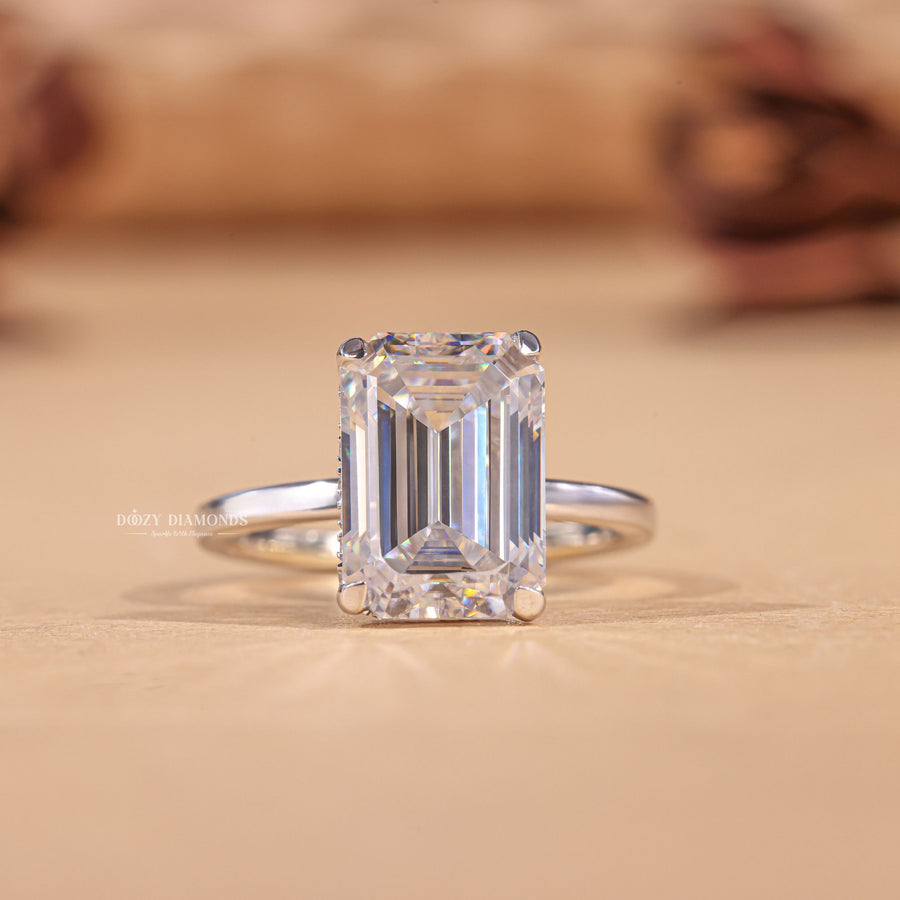 Emerald ideal cut diamond engagement ring, Emerald excellent cut diamond engagement ring, Emerald very good cut diamond engagement ring, 