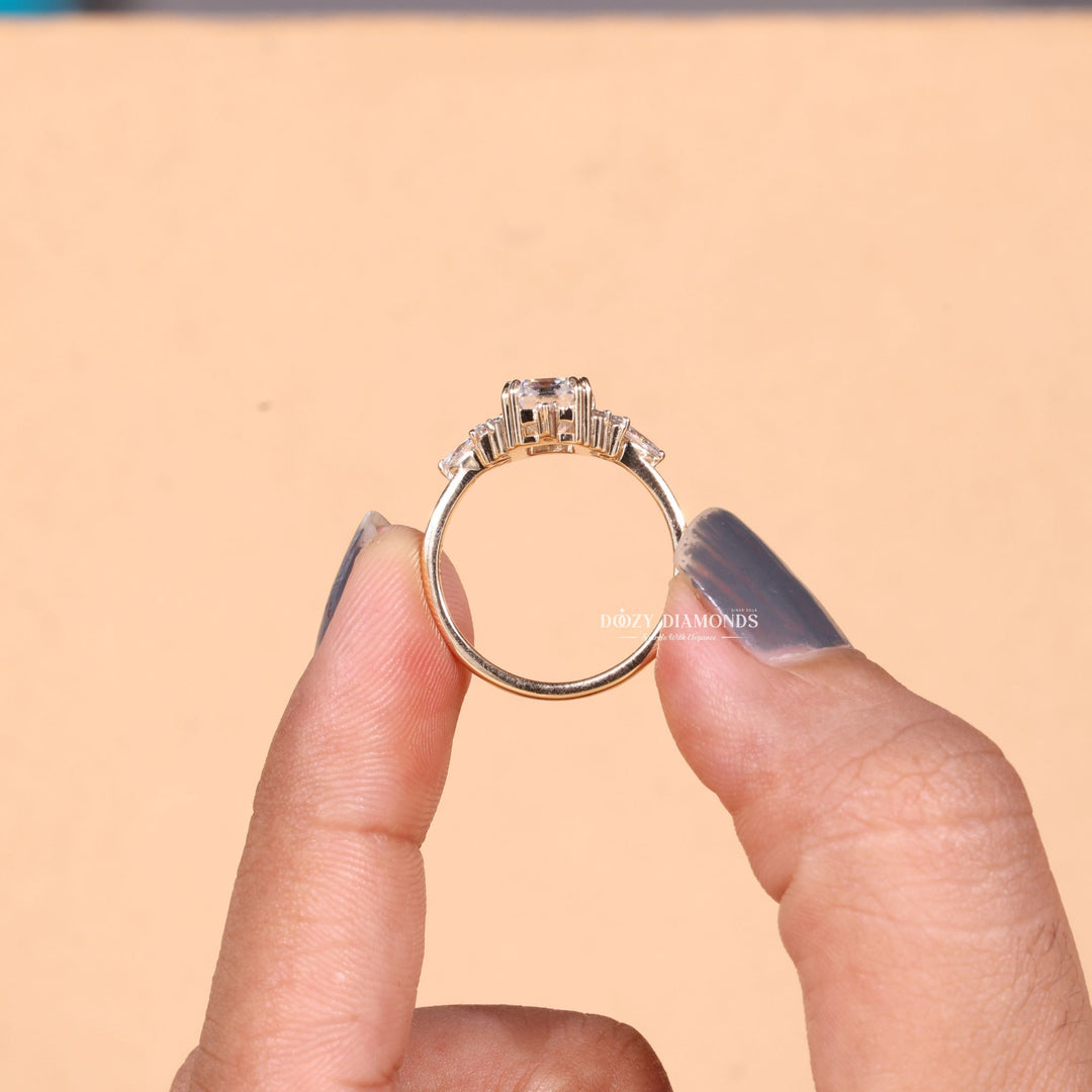 1.50CT - 2.50CT Emerald Cut E/VS1 Lab Grown Diamond Cluster Engagement Ring - Doozy Diamonds