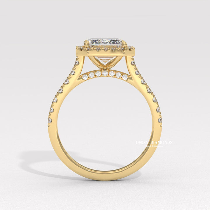 Emerald cut engagement ring
Emerald diamond ring
Halo engagement ring
Pave engagement ring
Emerald cut halo ring
