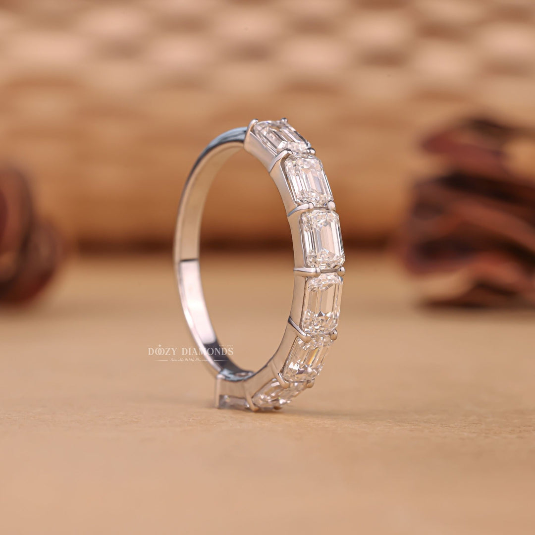 Emerald diamond engagement band, Emerald diamond bridal band, Emerald diamond band ring, Emerald diamond promise band, Emerald diamond band gold, Emerald diamond band white gold,