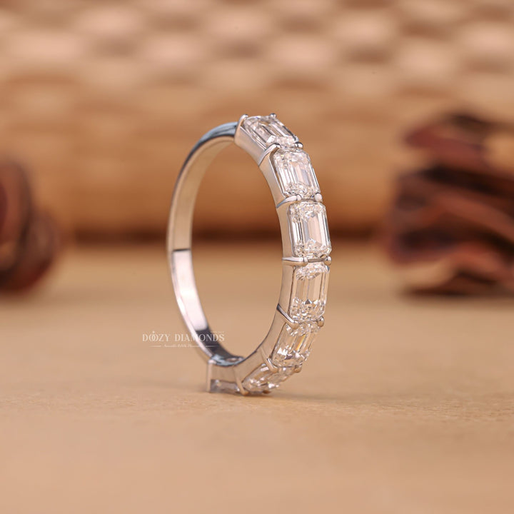 Emerald diamond engagement band, Emerald diamond bridal band, Emerald diamond band ring, Emerald diamond promise band, Emerald diamond band gold, Emerald diamond band white gold,
