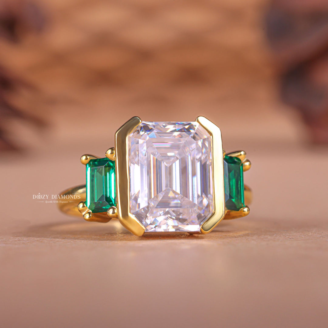 Emerald split shank engagement ring, Emerald channel set engagement ring, Emerald swirl engagement ring, Emerald unique engagement ring, Emerald traditional engagement ring,