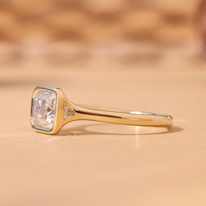 Emerald three-stone engagement ring, Emerald side stone engagement ring, Emerald cathedral engagement ring, Emerald bezel engagement ring, Emerald tension set engagement ring, Emerald split shank engagement ring, 