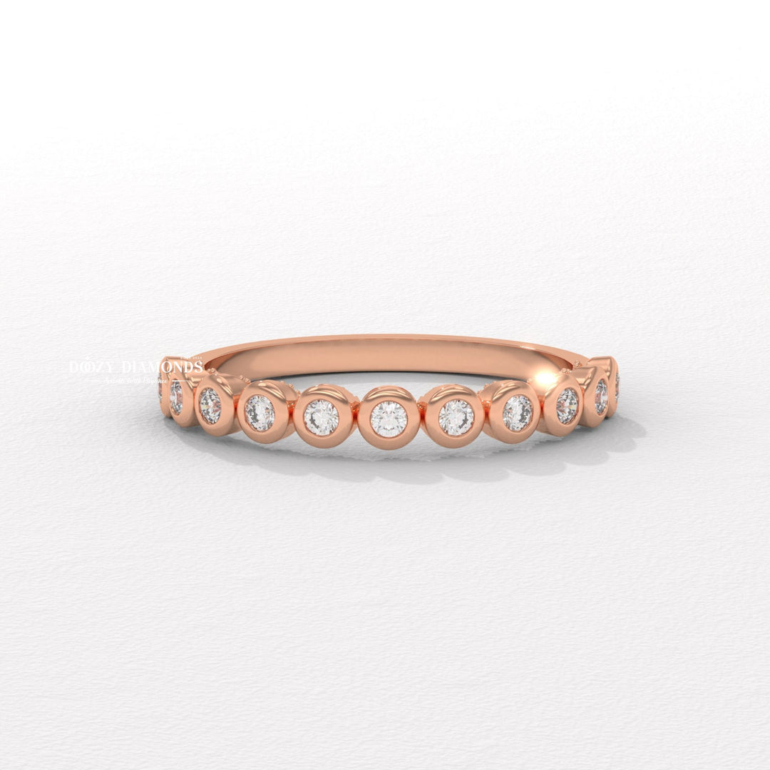 Round Lab Created Diamond Eternity Band, 2.0 MM Round Bezel Set Wedding Band