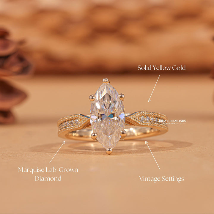 Marquise modern diamond engagement ring, Marquise traditional diamond engagement ring, Engagement ring, Diamond engagement ring, Gold engagement ring, White gold engagement ring