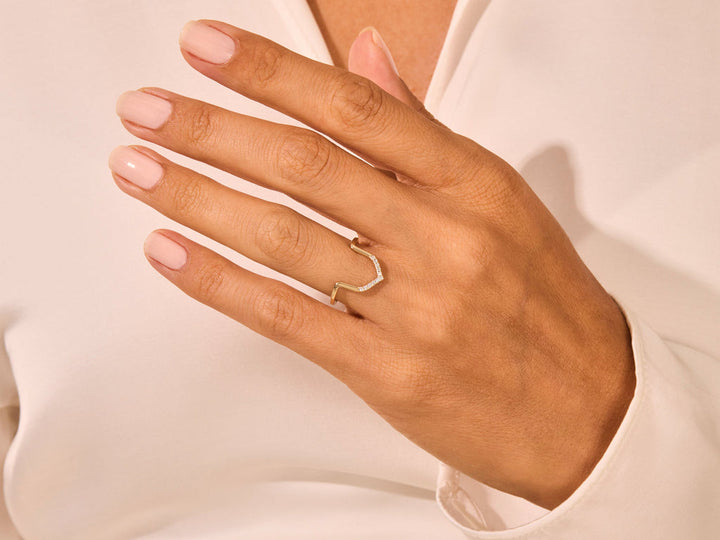 Round Lab Grown Arch Diamond Engagement Ring For Women