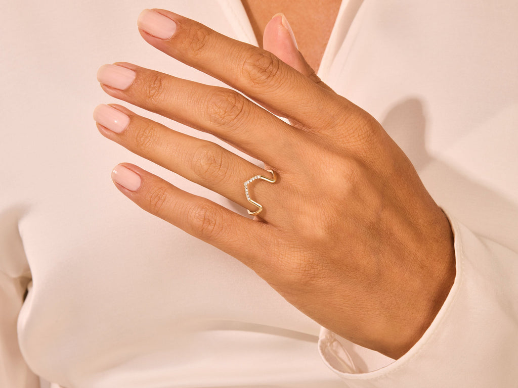 Round Lab Grown Arch Diamond Engagement Ring For Women
