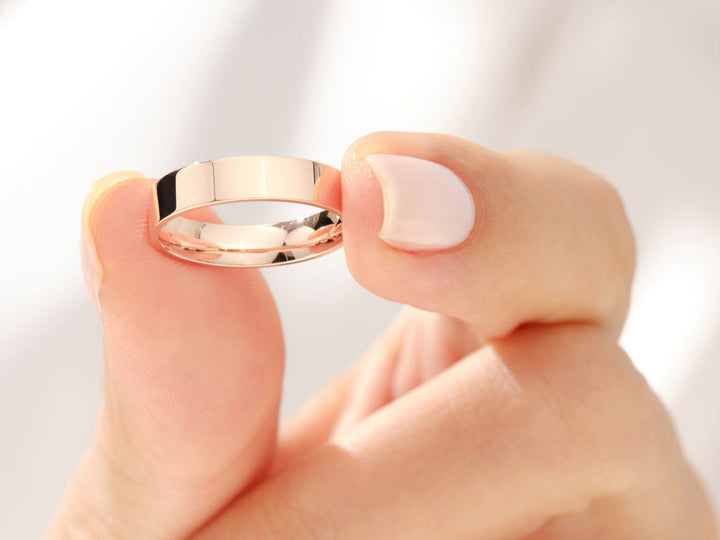 4.0mm Classic Flat Shine Wedding Band Anniversary Gift