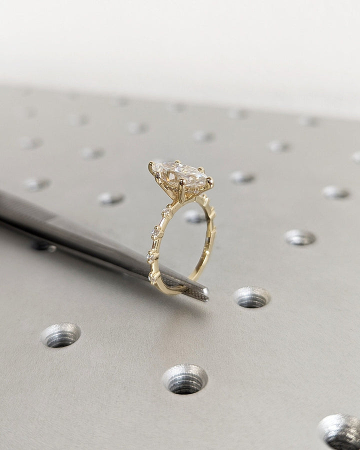 Premium quality marquise cut diamond engagement ring