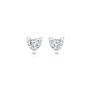 Heart F-VS1 Lab-Grown Hidden Halo Stud Earrings For Women