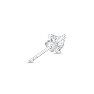 Heart F-VS1 Lab-Grown Hidden Halo Stud Earrings For Women