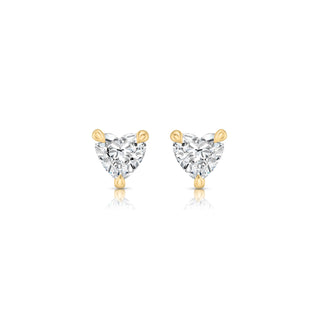Heart F-VS1 Lab-Grown Hidden Halo Stud Earrings For Women