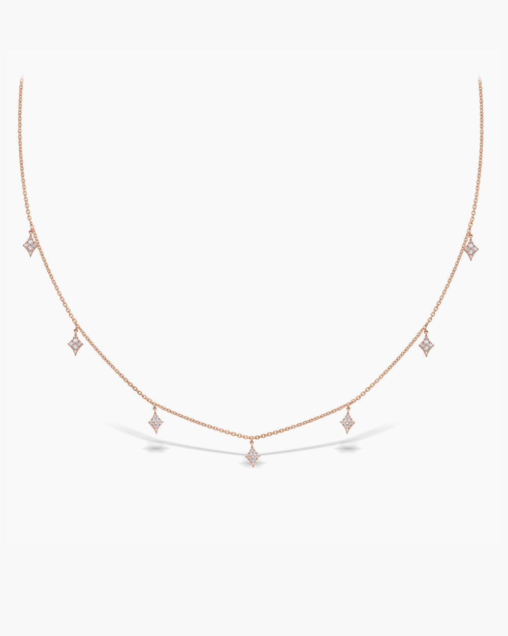 Dangling Diamond Kite Drop Moissanite Necklace For Women